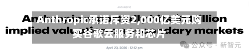 Anthropic承诺斥资2,000亿美元购买谷歌云服务和芯片