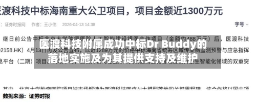 医渡科技附属成功中标Dr Buddy的落地实施及为其提供支持及维护