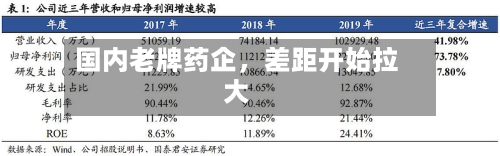 国内老牌药企，差距开始拉大