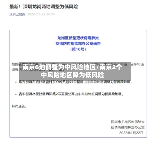 南京6地调整为中风险地区/南京2个中风险地区降为低风险