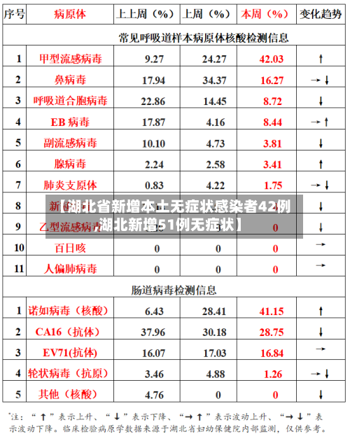 【湖北省新增本土无症状感染者42例,湖北新增51例无症状】