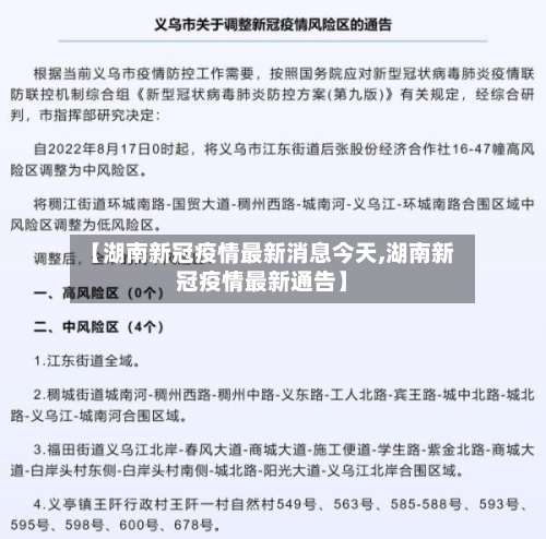 【湖南新冠疫情最新消息今天,湖南新冠疫情最新通告】