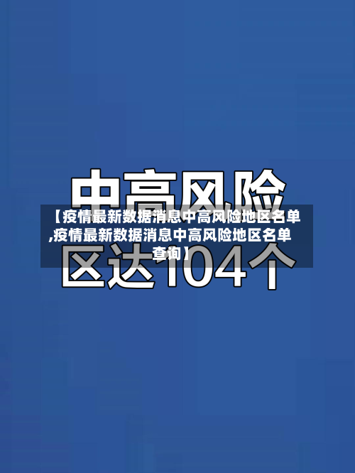 【疫情最新数据消息中高风险地区名单,疫情最新数据消息中高风险地区名单查询】